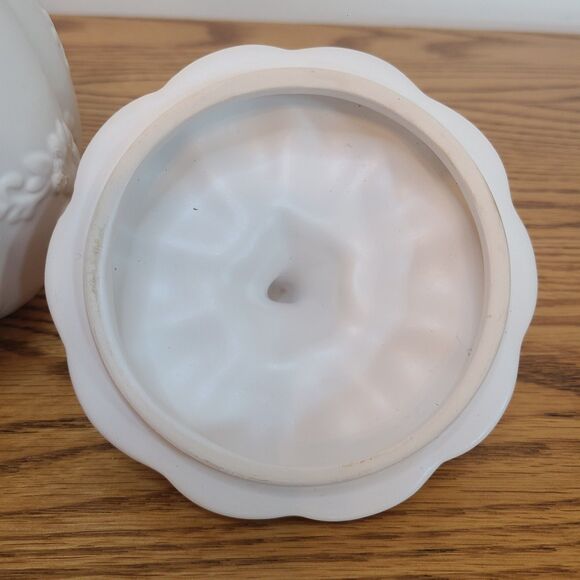 White Ceramic Harvest Pumpkin Container With Lid From 1-800-Flowers Arrangement - Picture 6 of 10